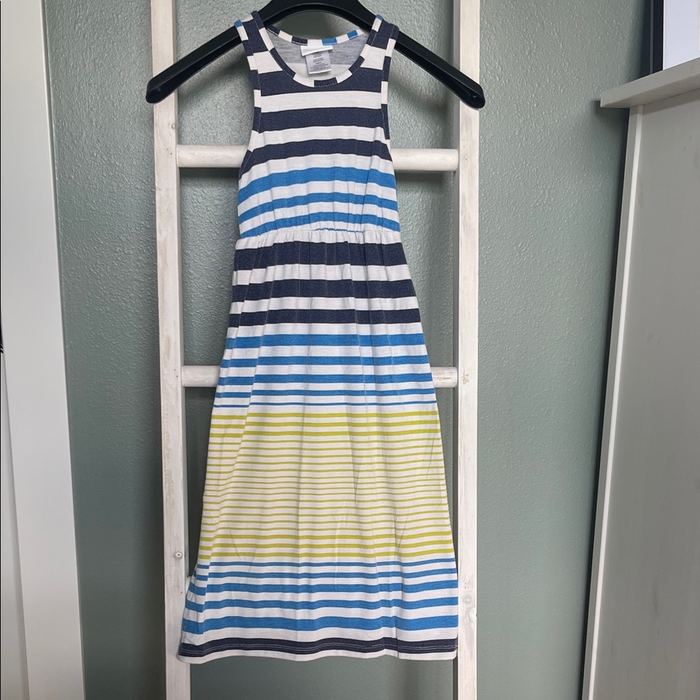 Striped Blue and Yellow Kids Dress